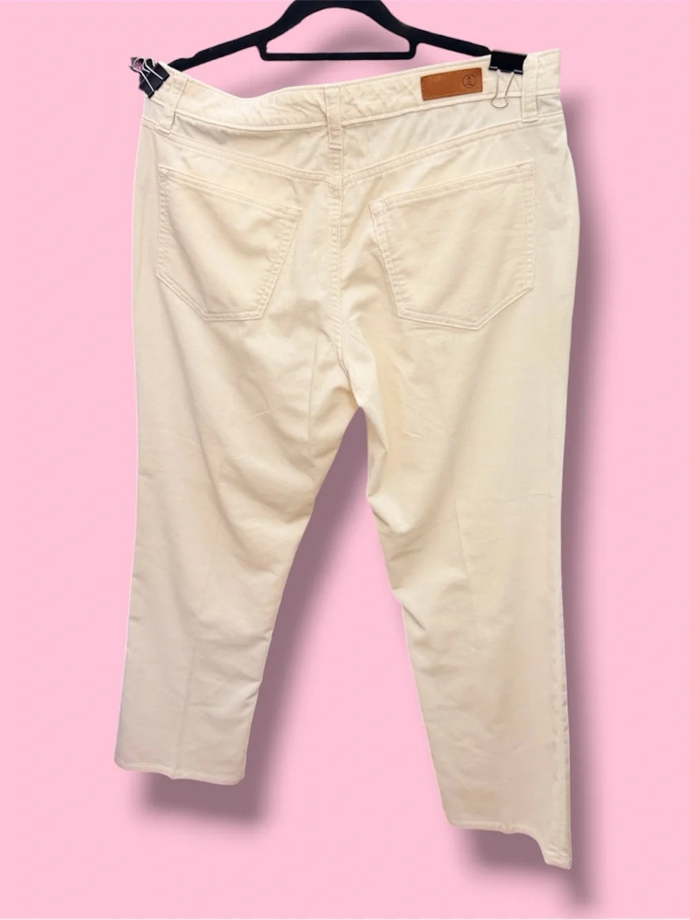 Lands' End White Petite Straight-Leg Corduroy Pants